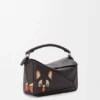 Borsa Puzzle piccola “Futurist Cat” in pelle di vitello classica