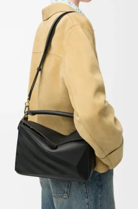 Borsa Puzzle piccola in pelle di vitello classica e pelle scamosciata