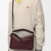 Borsa Puzzle piccola in pelle di vitello liscia e pelle di agnello nappa