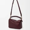 Borsa Puzzle piccola in pelle di vitello liscia e pelle di agnello nappa