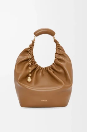 Borsa Squeeze media in morbida pelle di agnello nappa