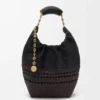 Borsa Squeeze piccola in pelle di vitello nappa intrecciata