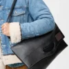 Borsa tote “Bob Folded” in pelle di vitello morbida e lucida