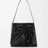 Borsa tote drappeggiata in morbida pelle di agnello nappa