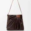 Borsa tote drappeggiata in morbida pelle di agnello nappa