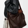 Borsa tote drappeggiata in morbida pelle di agnello nappa