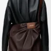 Borsa tote drappeggiata in morbida pelle di agnello nappa