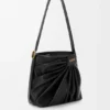 Borsa tote drappeggiata in morbida pelle di agnello nappa