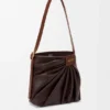Borsa tote drappeggiata in morbida pelle di agnello nappa
