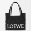 Borsa tote grande Loewe Font Tote in rafia