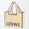 Borsa tote grande Loewe Font Tote in rafia
