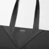 Borsa tote orizzontale media con pieghe Puzzle Fold in morbida pelle di vitello martellata