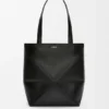 Borsa tote Puzzle Fold media in pelle di vitello lucida