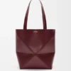 Borsa tote Puzzle Fold media in pelle di vitello lucida
