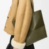 Borsa tote Puzzle Fold media in pelle di vitello lucida