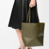 Borsa tote Puzzle Fold media in pelle di vitello lucida