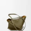 Borsa tote Puzzle Fold media in pelle di vitello lucida