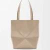 Borsa tote Puzzle Fold media in pelle di vitello lucida