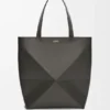 Borsa tote Puzzle Fold XL in pelle di vitello lucida