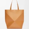 Borsa tote Puzzle Fold XL in pelle di vitello lucida