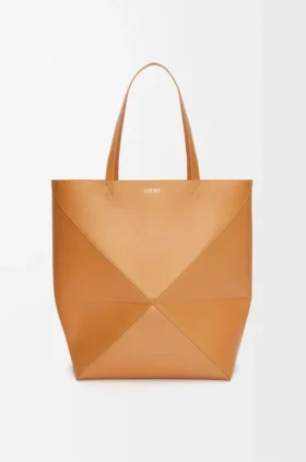 Borsa tote Puzzle Fold XL in pelle di vitello lucida