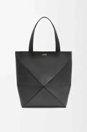 Borsa tote Puzzle Fold XL in pelle di vitello lucida