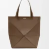 Borsa tote Puzzle Fold XL in pelle di vitello lucida