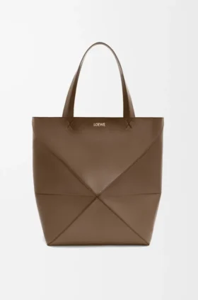 Borsa tote Puzzle Fold XL in pelle di vitello lucida