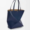 Borsa tote Puzzle Fold XL in pelle di vitello lucida