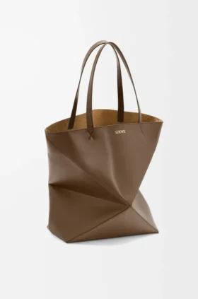 Borsa tote Puzzle Fold XL in pelle di vitello lucida