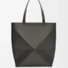 Borsa tote Puzzle Fold XL in pelle di vitello lucida