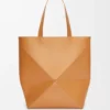 Borsa tote Puzzle Fold XL in pelle di vitello lucida