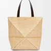 Borsa tote Puzzle Fold XL in rafia