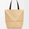 Borsa tote Puzzle Fold XL in rafia