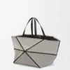 Borsa Tote Puzzle Fold XXL in tela jacquard e pelle di vitello