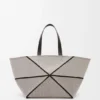 Borsa Tote Puzzle Fold XXL in tela jacquard e pelle di vitello