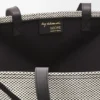 Borsa Tote Puzzle Fold XXL in tela jacquard e pelle di vitello