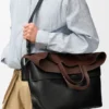 Borsa tote Switch grande in pelle di vitello cartacea e pelle scamosciata