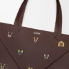 Borsa tote XL “Cats” Puzzle Fold in pelle di vitello nappa