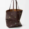 Borsa tote XL “Cats” Puzzle Fold in pelle di vitello nappa