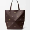 Borsa tote XL “Cats” Puzzle Fold in pelle di vitello nappa