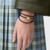 Bracciale Pebble in pelle di vitello con motivo a ciottoli