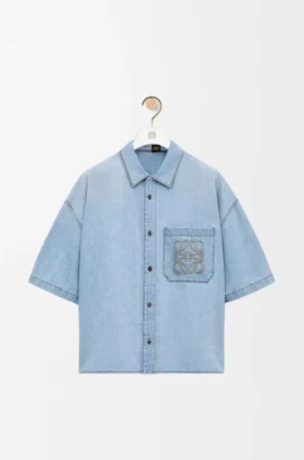 Camicia a maniche corte in denim