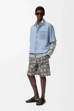 Camicia a maniche corte in denim