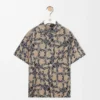 Camicia a maniche corte in jacquard di cotone felpato
