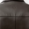 Camicia a maniche corte in pelle di agnello nappa