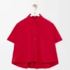 Camicia a trapezio a maniche corte in cotone