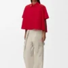 Camicia a trapezio a maniche corte in cotone