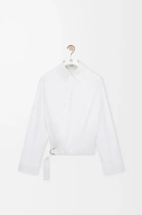 Camicia drappeggiata in cotone