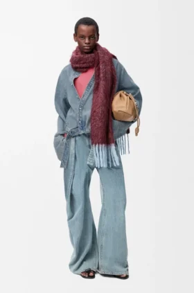 Camicia drappeggiata in denim